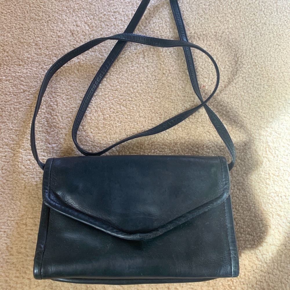 SOLD Julia Duren black leather crossbody purse